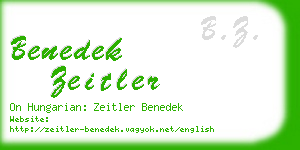 benedek zeitler business card